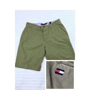 Tommy Hilfiger Shorts Mens 32 Olive Green Chino Classic Fit Casual
